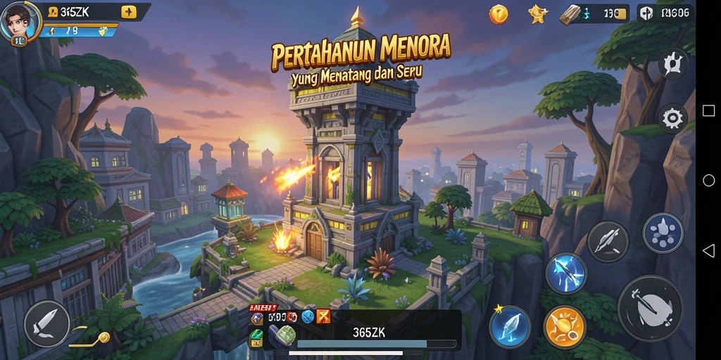 Tampilan gameplay mendebarkan dari <strong>365ZK</strong> yang menunjukkan aksi Tower Defense.