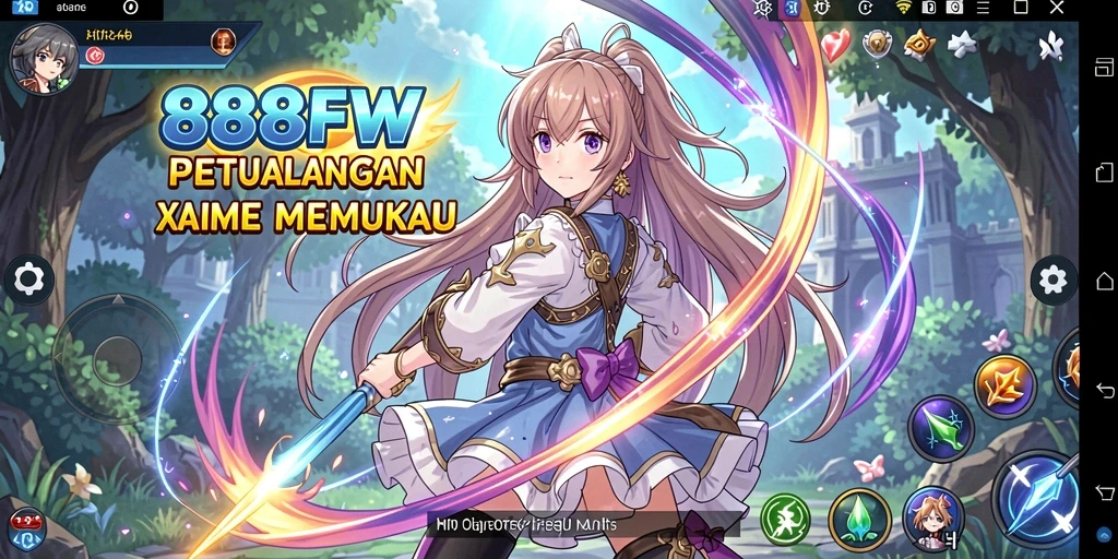 Tampilan gameplay menarik dari 888FW dengan karakter anime yang dinamis.