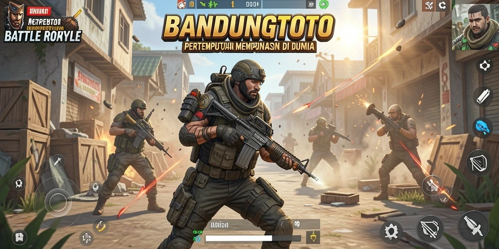 Screenshot menampilkan aksi pertempuran seru di BANDUNGTOTO.