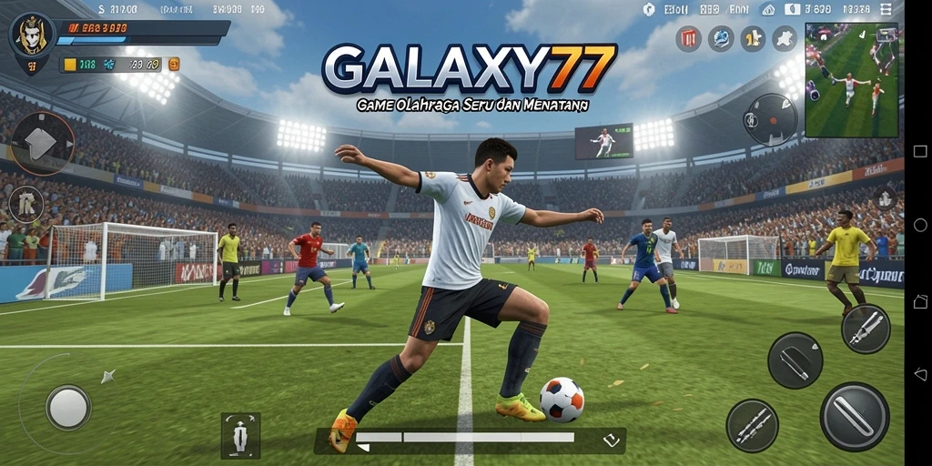 Screenshot gameplay GALAXY77 menampilkan serunya pertandingan olahraga.