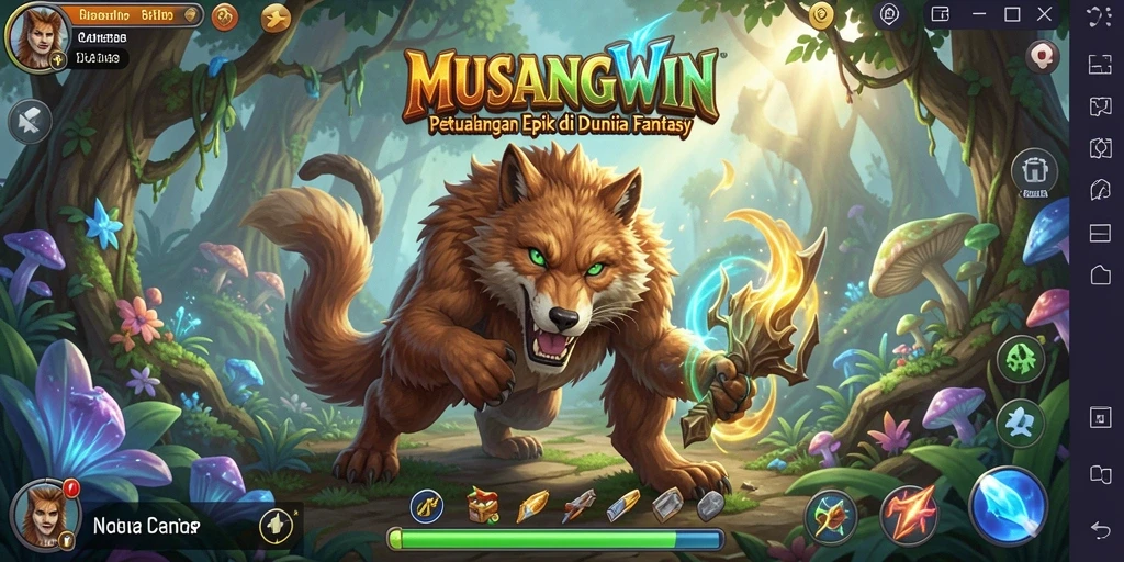 Tampilan menakjubkan dari gameplay RPG di MUSANGWIN.