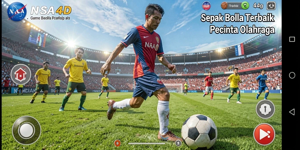 Tampilan gameplay menegangkan dalam pertandingan sepak bola.