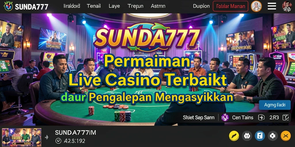 Tampilan permainan Live Casino SUNDA777 dengan dealer langsung yang profesional.
