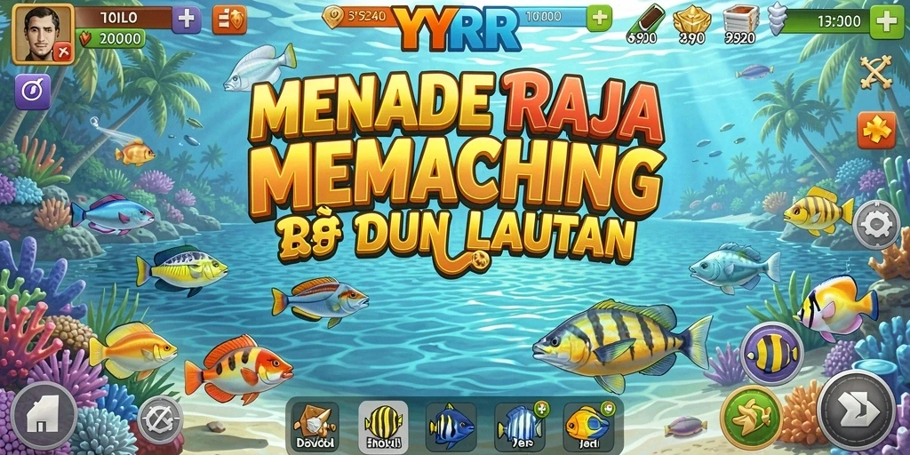 Tampilan gameplay YYRR menampilkan pengalaman memancing yang seru dan realistis.